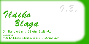 ildiko blaga business card